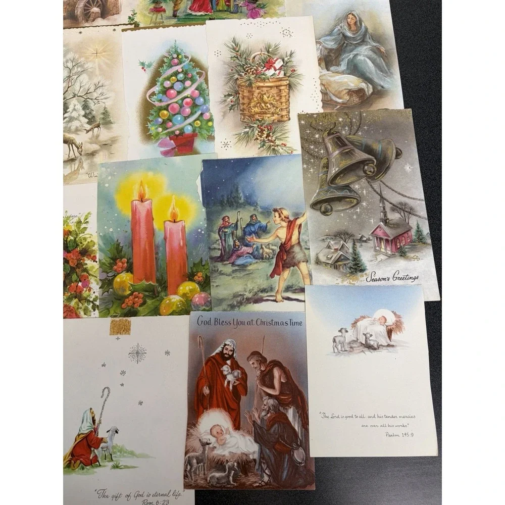 Vintage Retro Christmas Cards Fronts ONLY 1950s 1960s Scrapbooking Crafts 50+